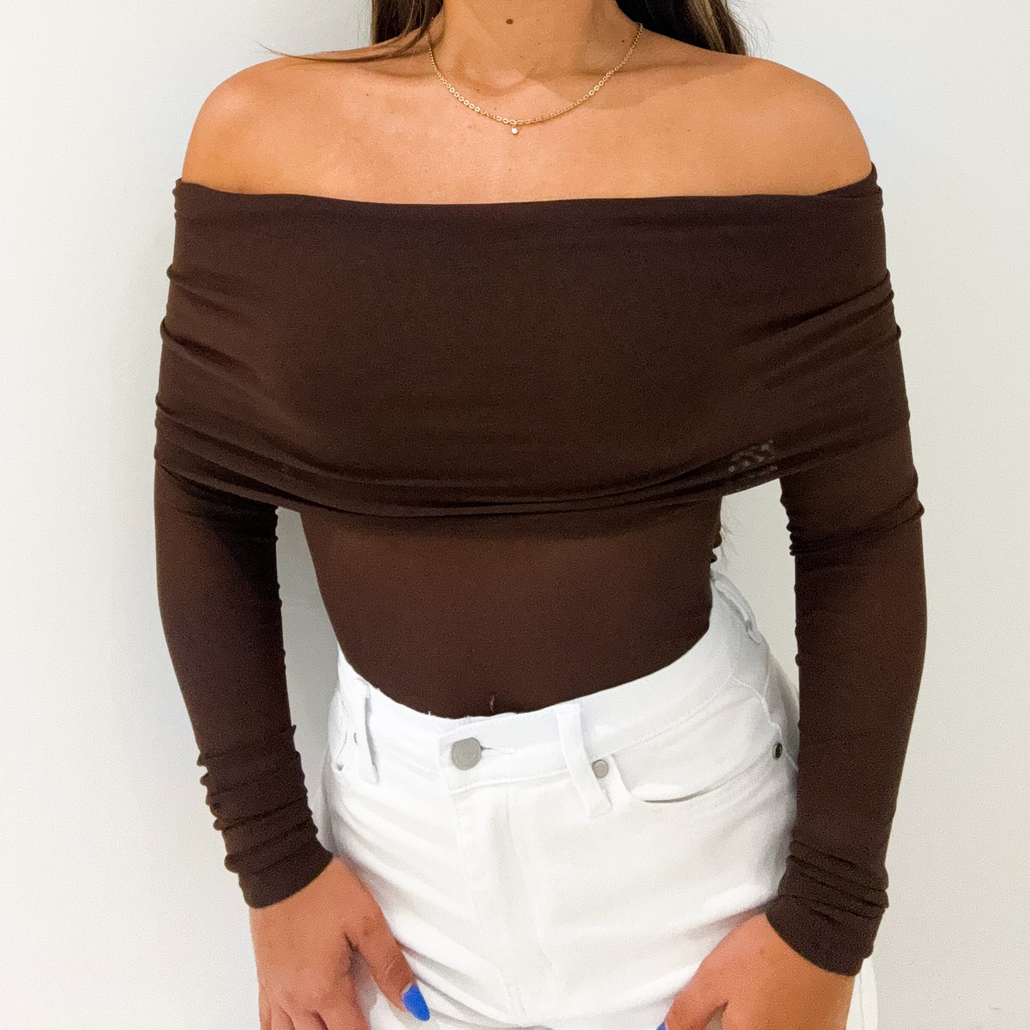 MESH OFF SHOULDER TOP