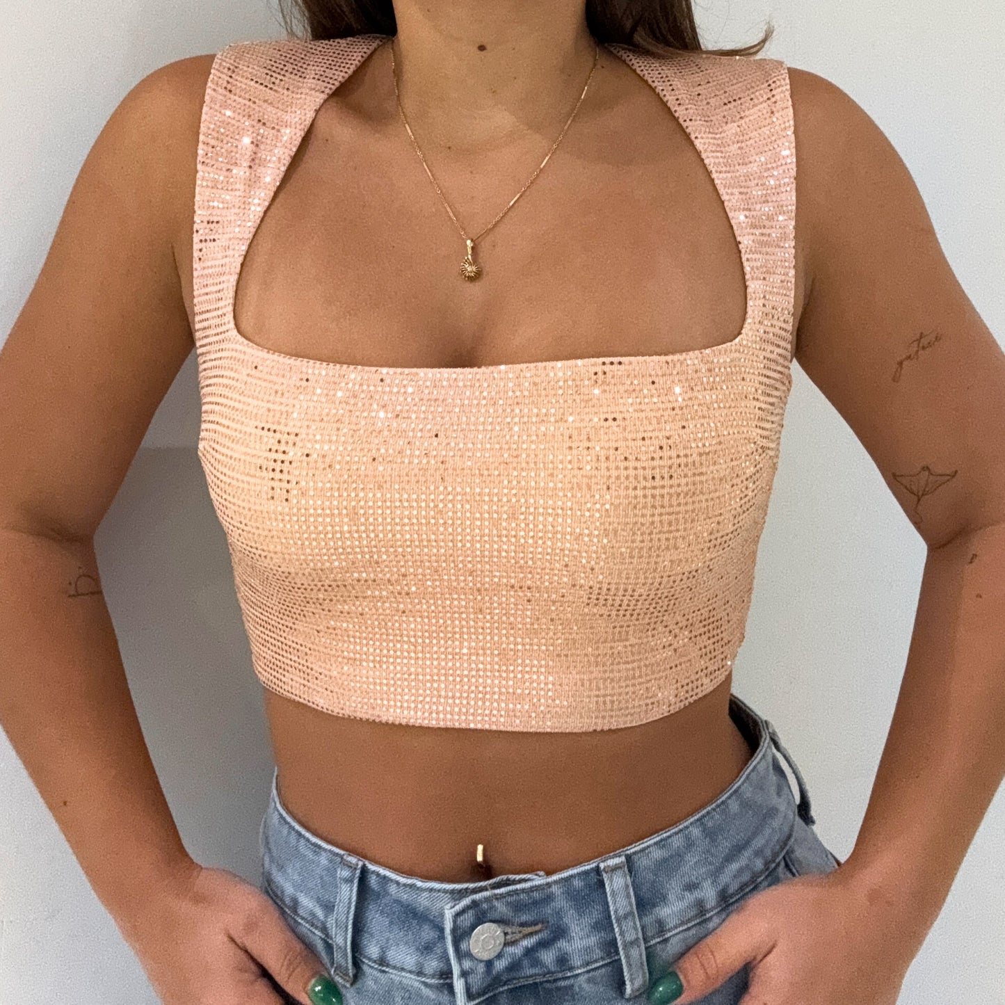 BLUSH GLITTER TOP