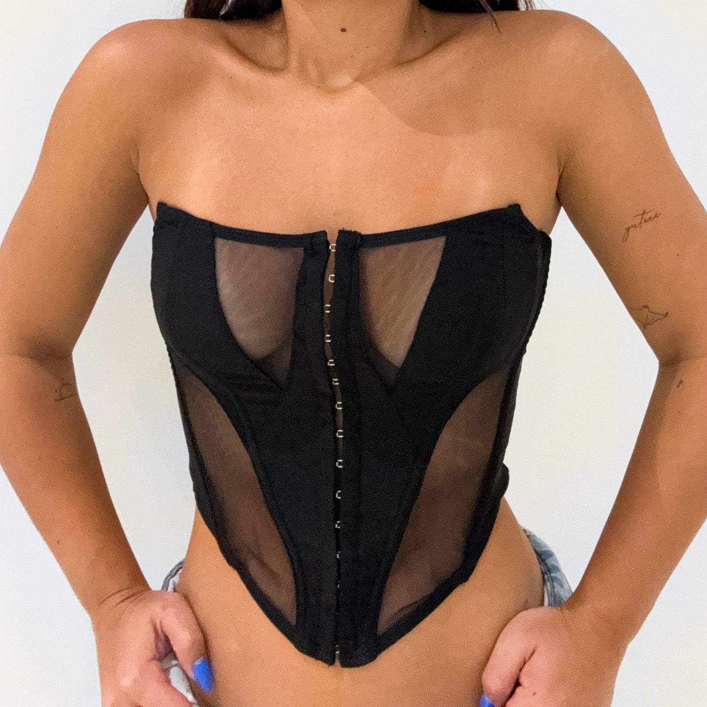 BLACK MESH CORSET