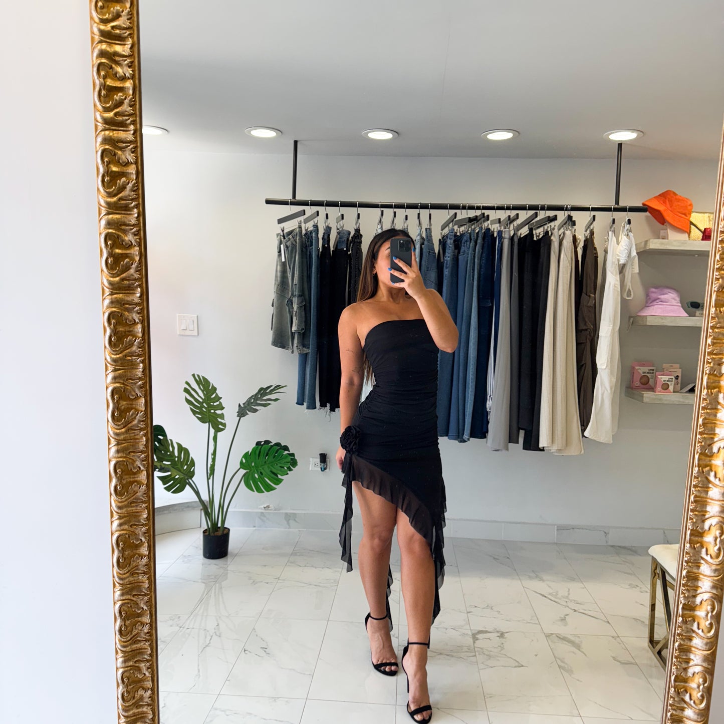 ROSETE TUBE MESH DRESS