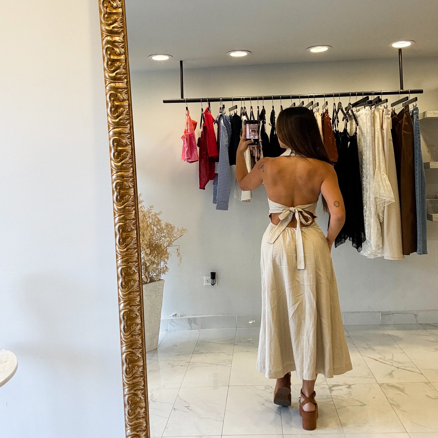 TAILORED BEIGE DRESS
