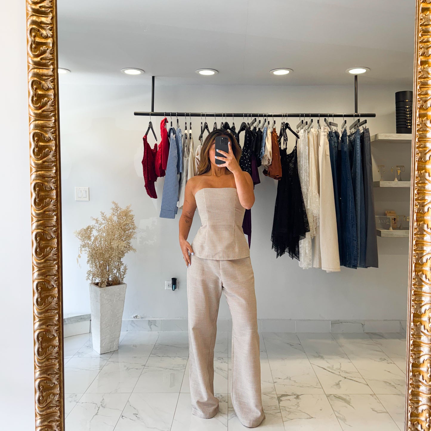 BEIGE STRIPES SET