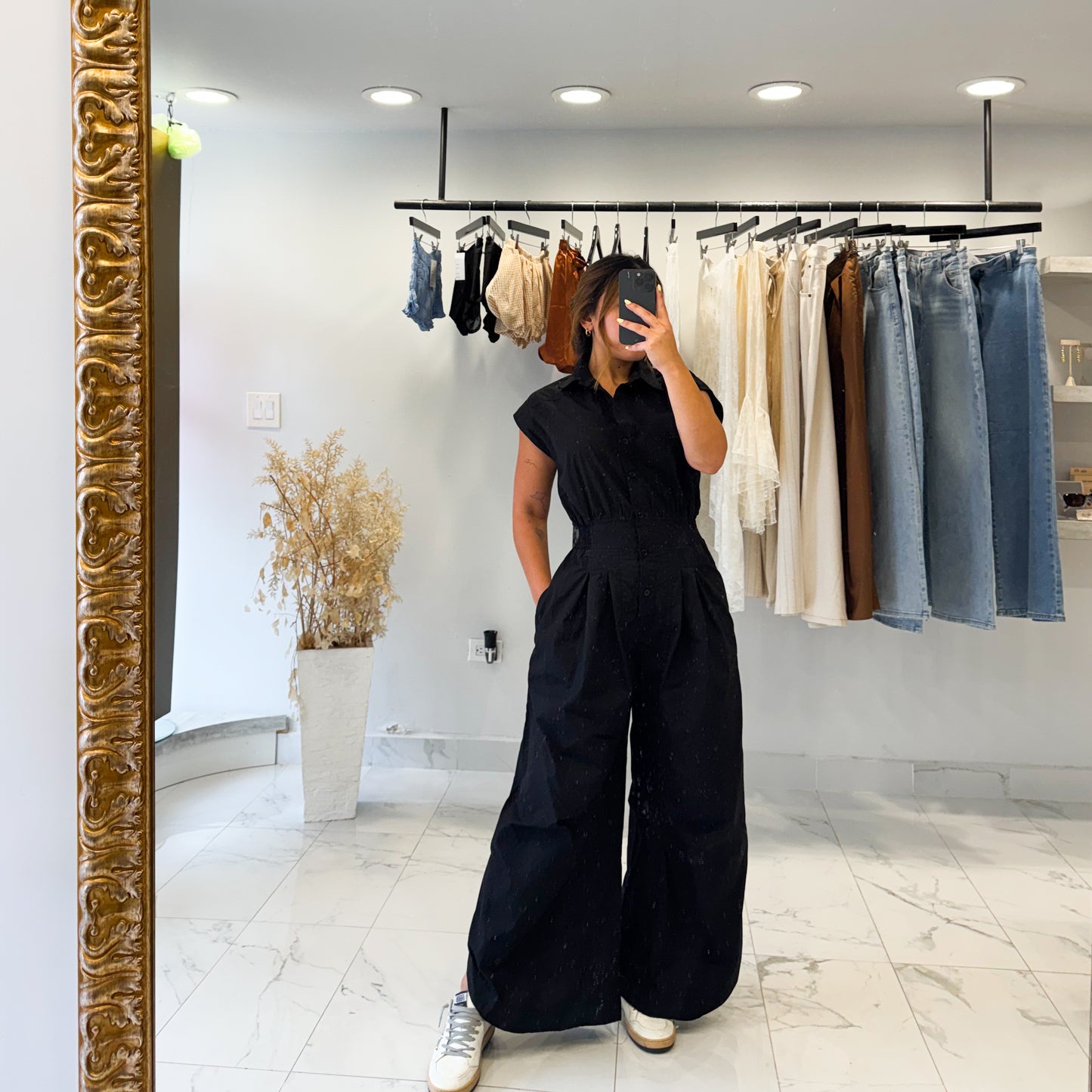 BUTTON DOWN JUMPSUIT