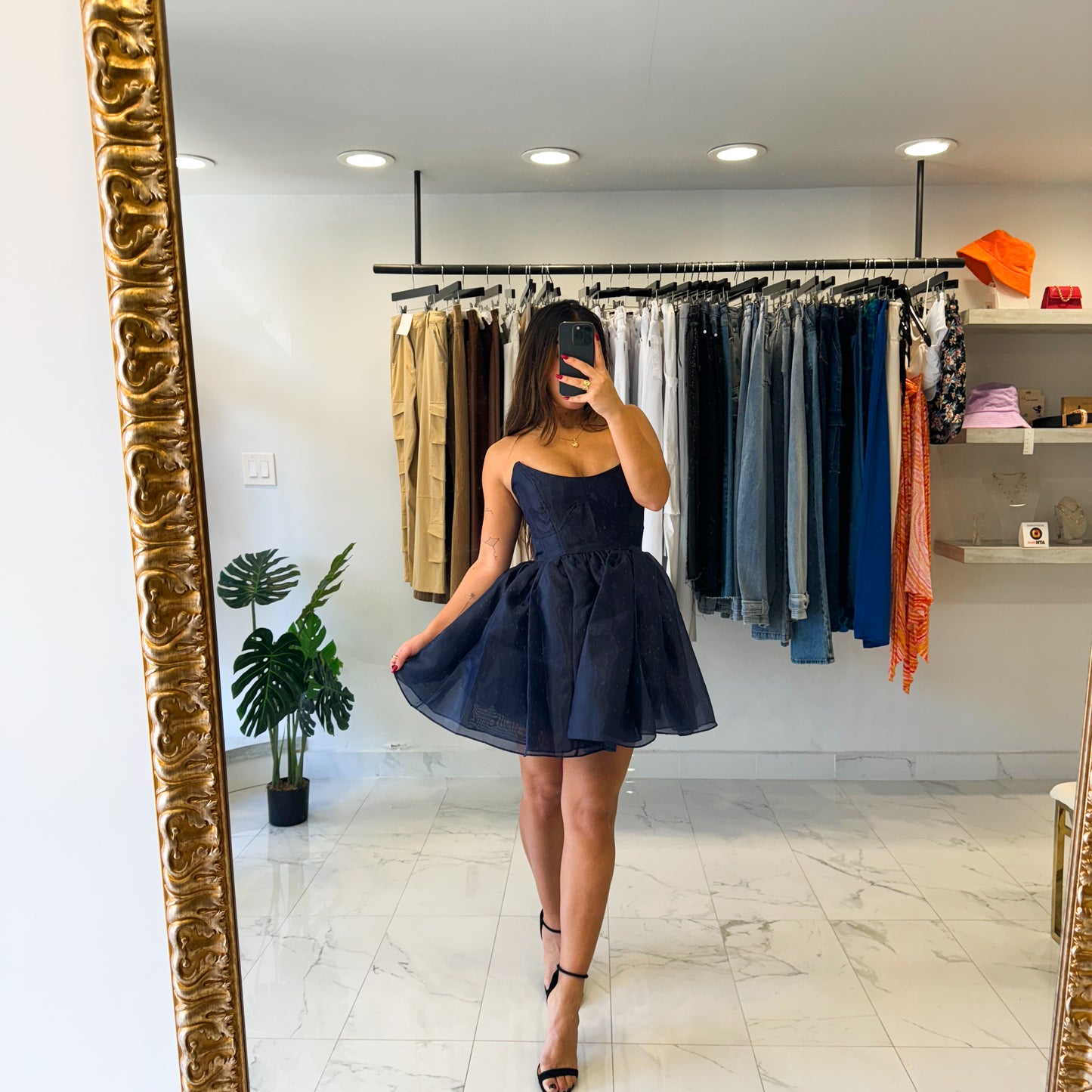 NAVY PUFFY DRESS