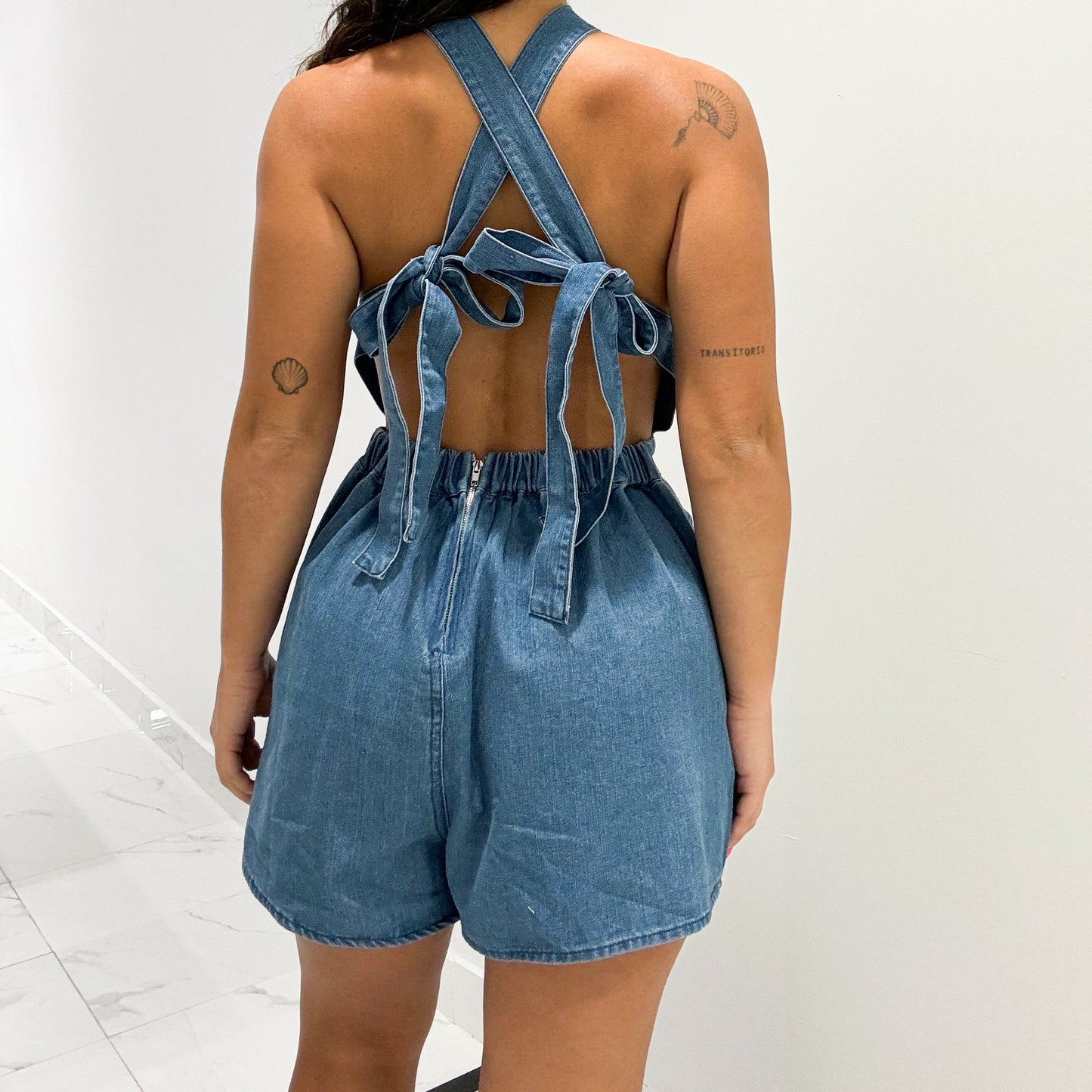 LAMAR DENIM ROMPER