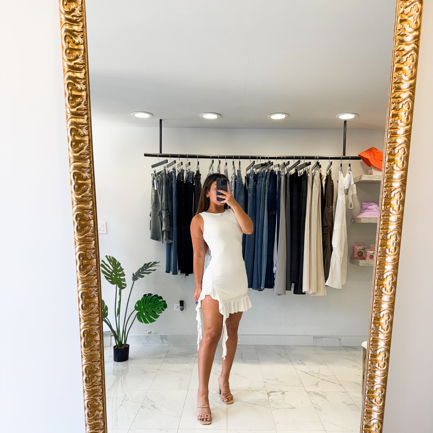 GLITTER RUFFLE DRESS