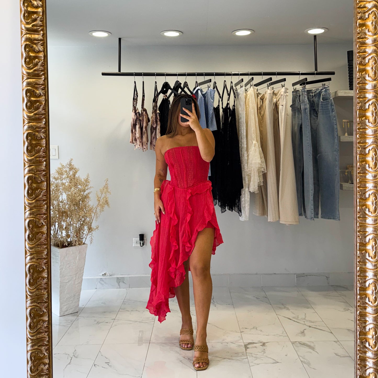 VERA TOMATO TUBE DRESS