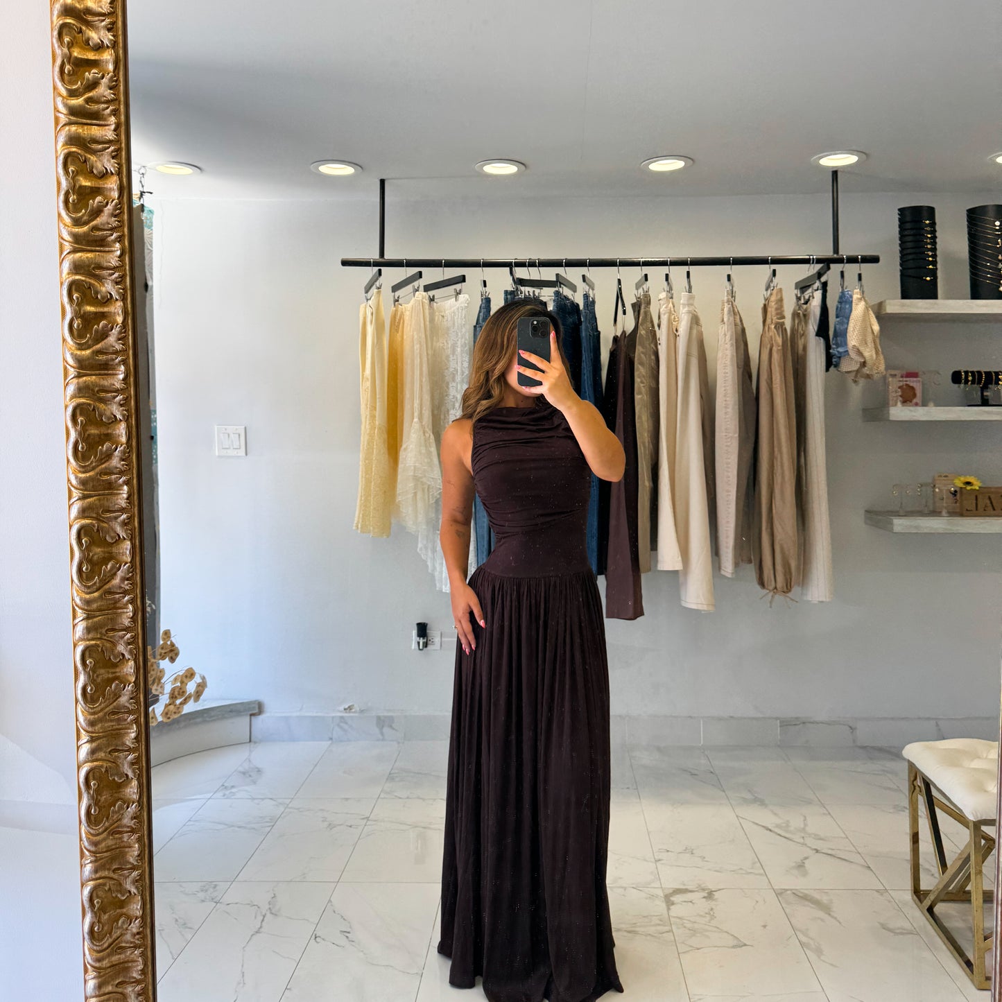 DK BROWN MAXI DRESS
