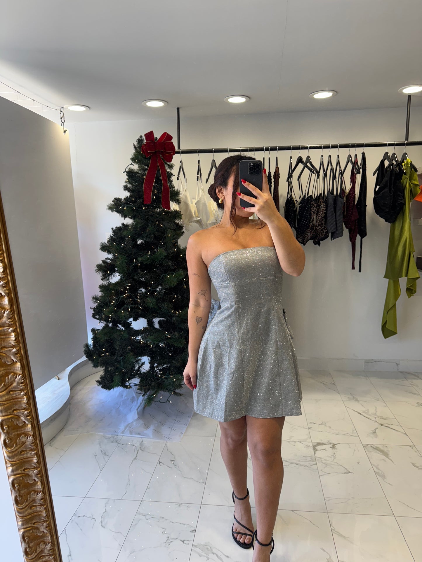 SILVER BOW DRESS