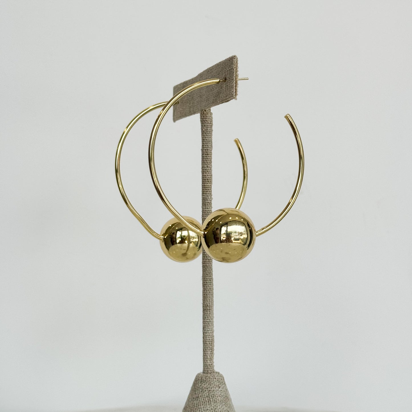HOOP BALL EARRINGS