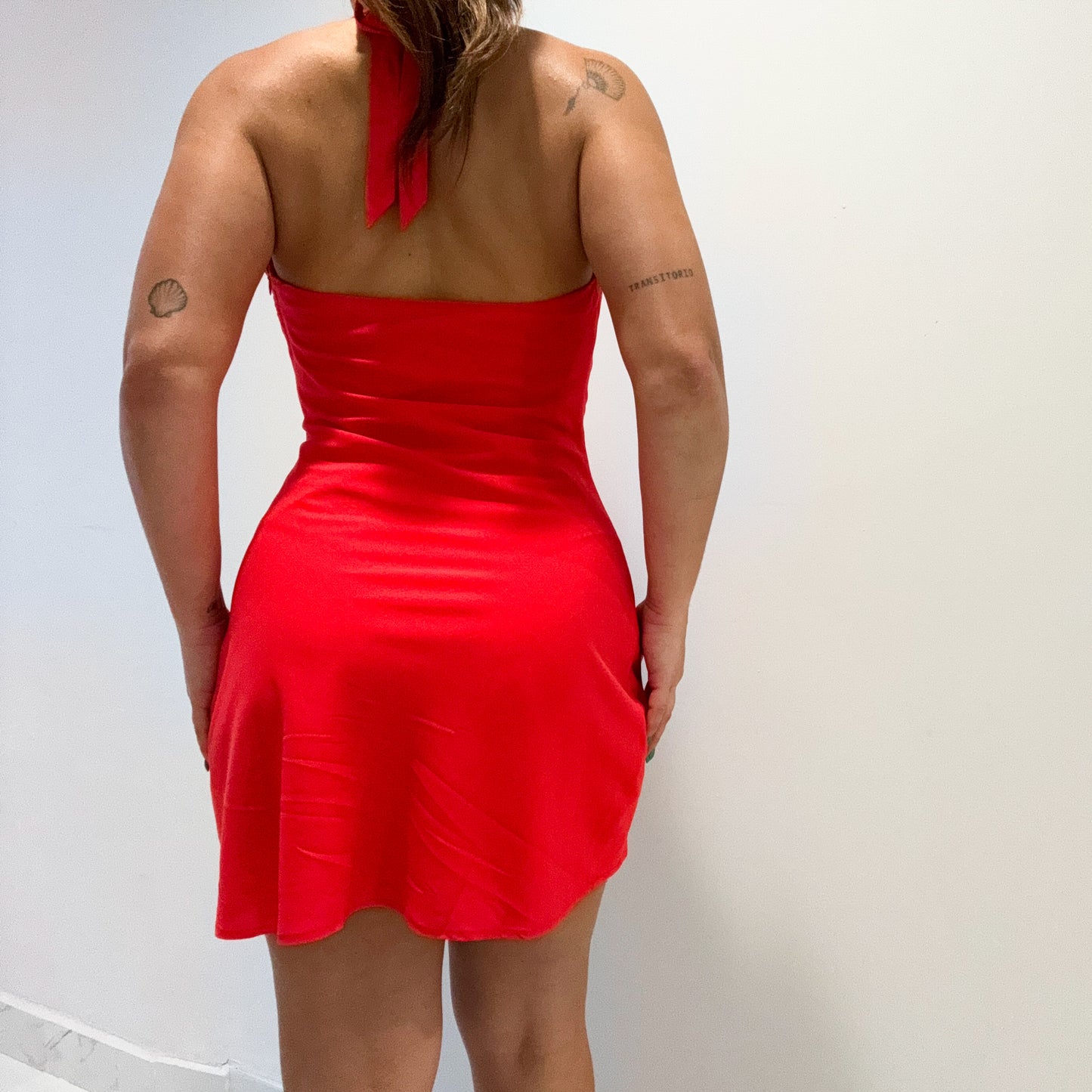 HALTER MINI RED DRESS