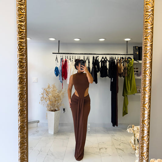 CHOCOLATE MAXI DRESS