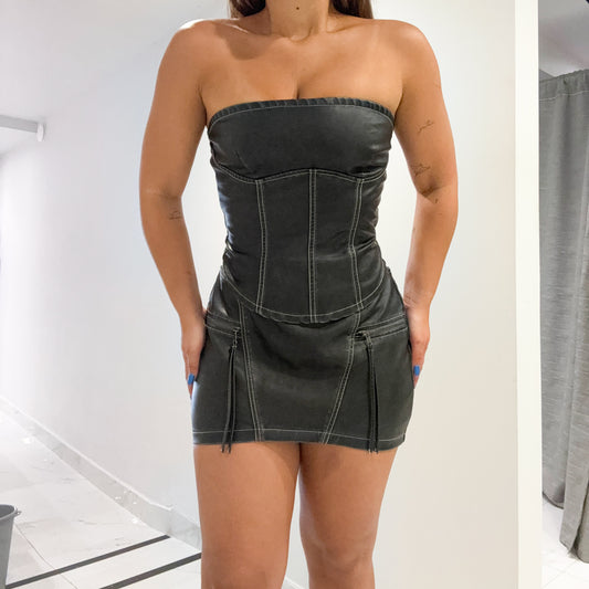 LEATHER CHARCOAL SET