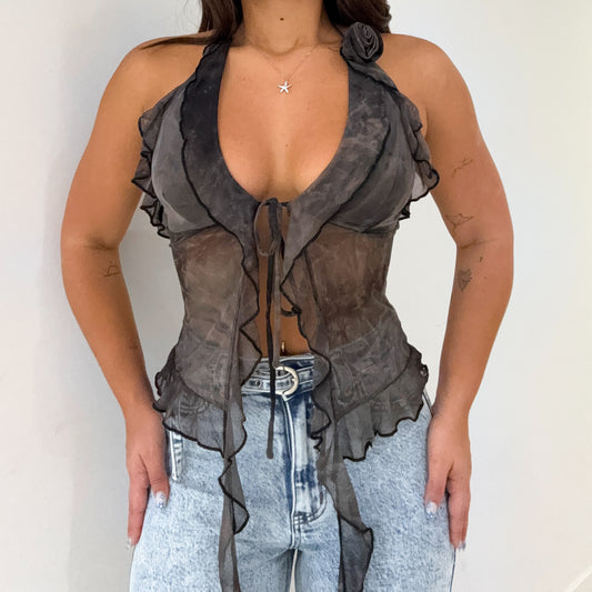 BLACK MESH TOP