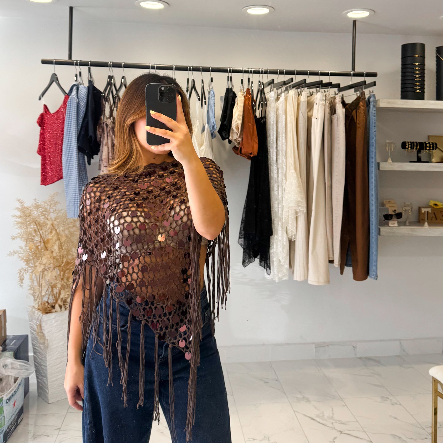 FRINGE PONCHO TOP