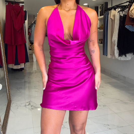 MAGENTA SILK DRESS