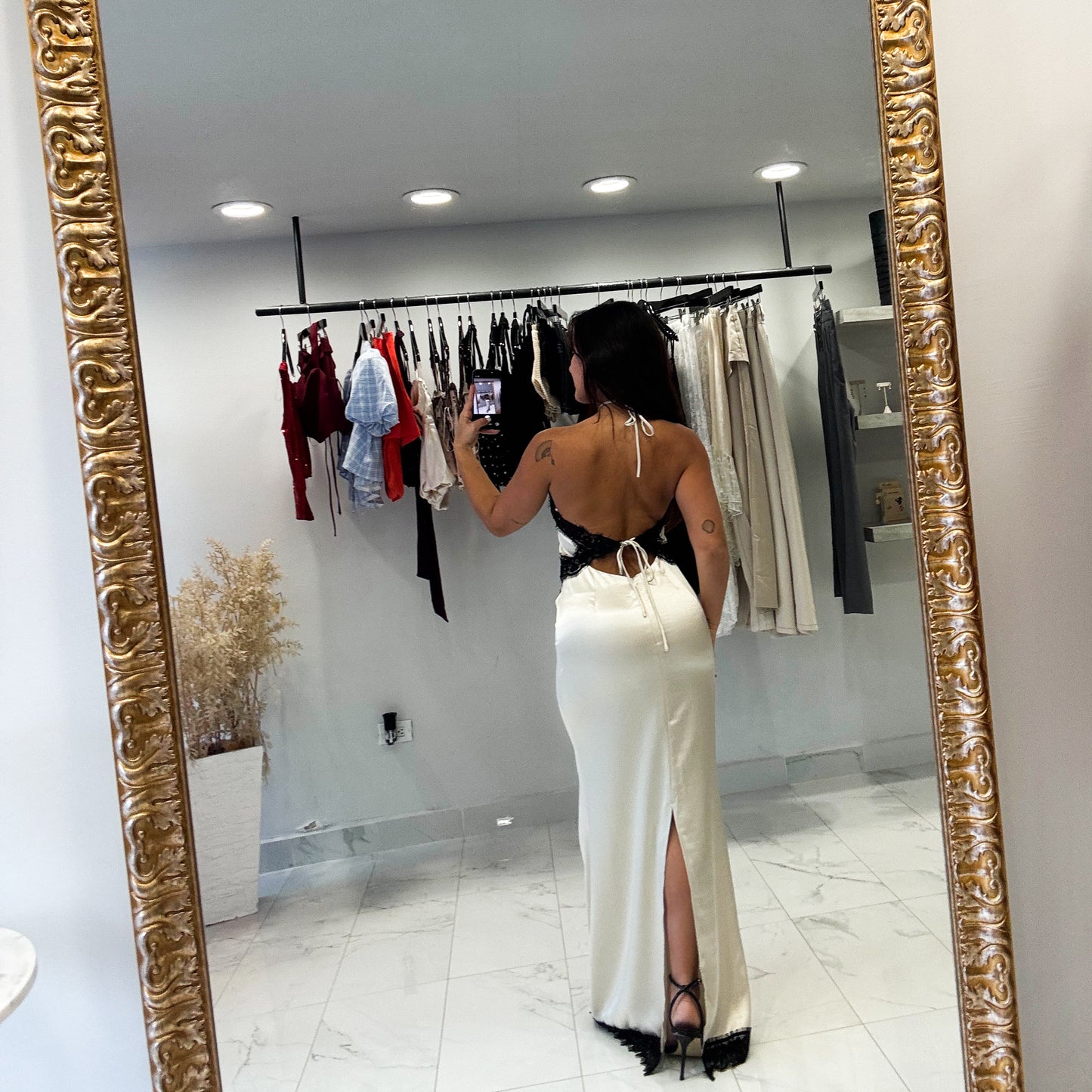 CHAMPAGNE LACE DRESS