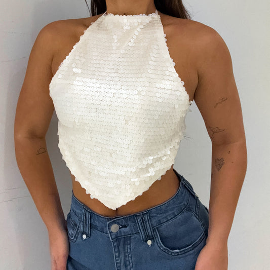SEQUIN WHITE TOP