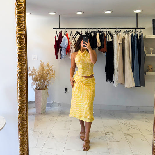 YELLOW GINGHAM SET