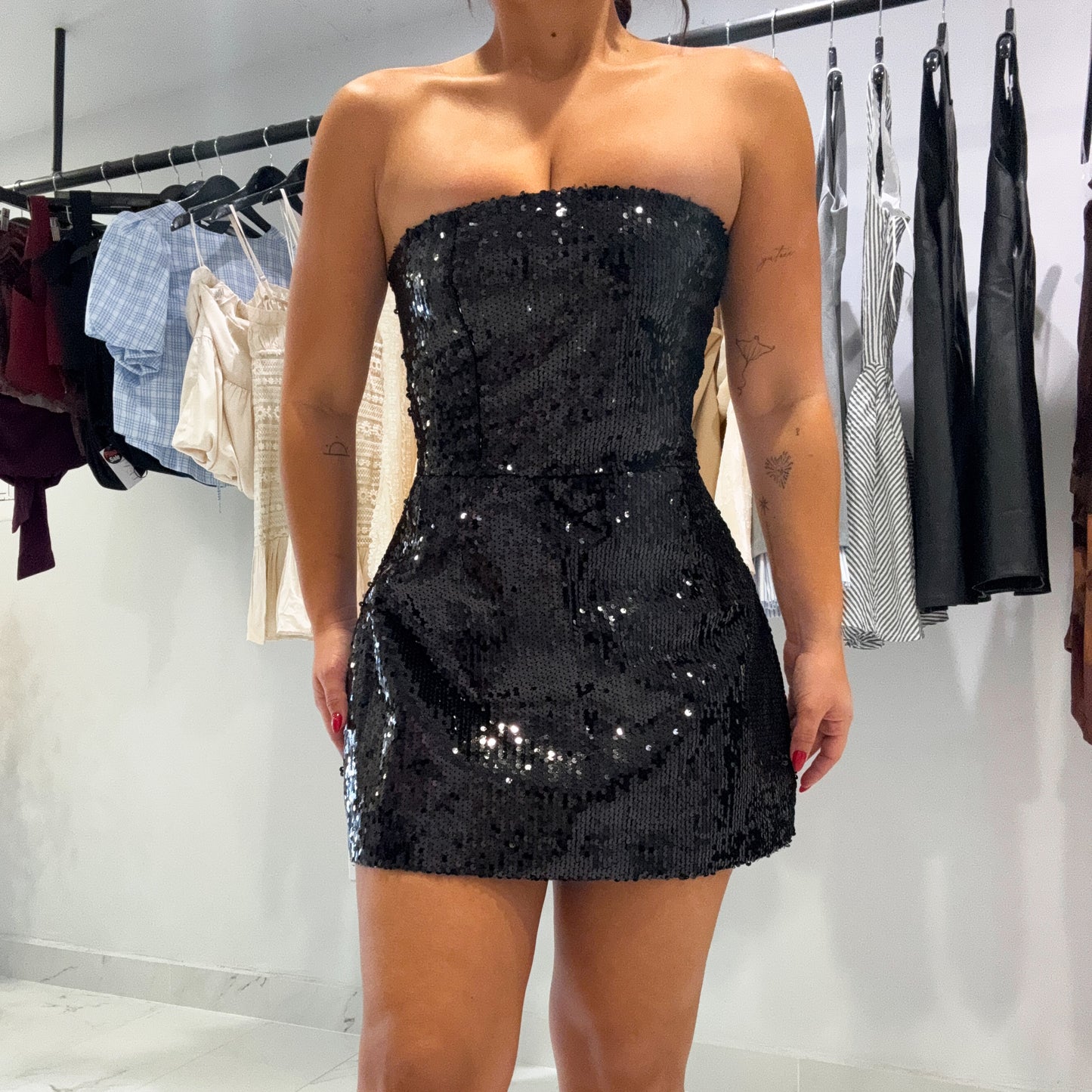 BLACK SEQUIN ROMPER