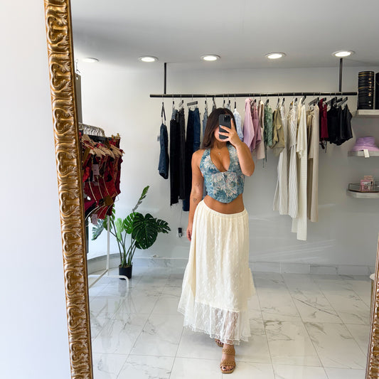 CREAM LACE SKIRT