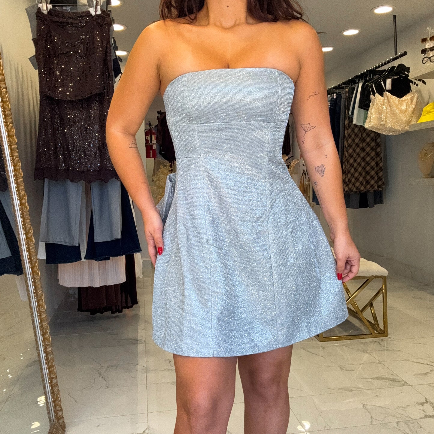 SILVER BOW DRESS