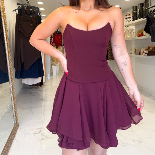 NELLE BURGUNDY ROMPER