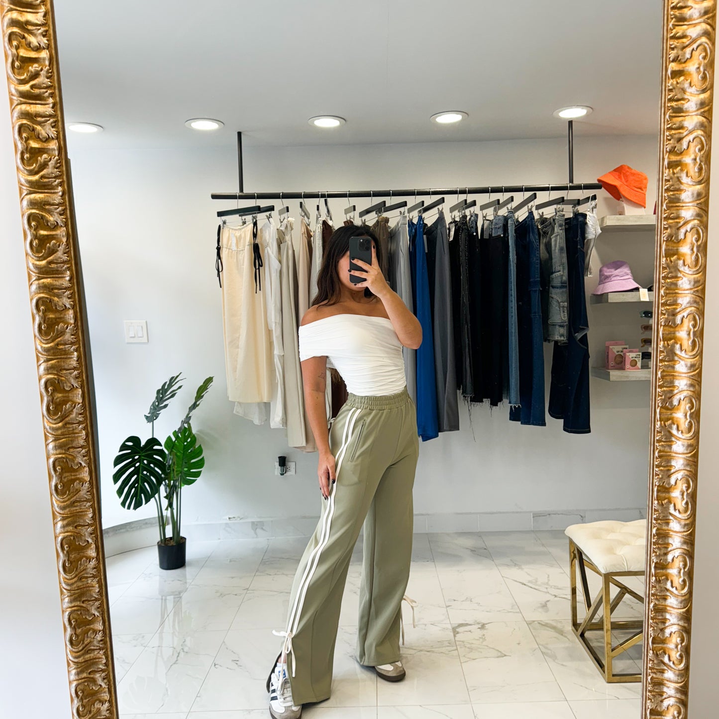 OLIVE STRIPES PANT