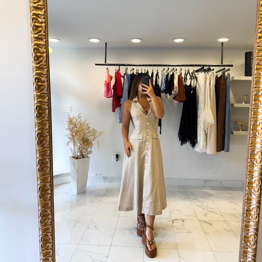 TAILORED BEIGE DRESS