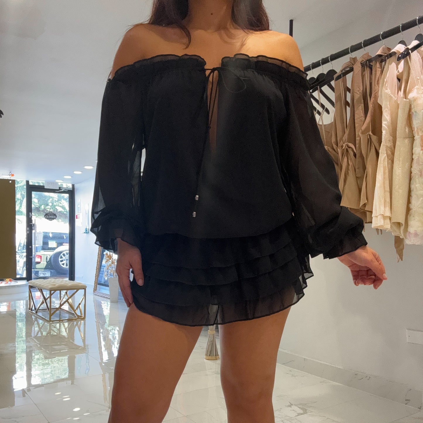 CHIFFON CREAM ROMPER