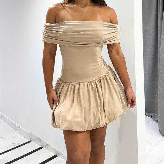 BALLOON NUDE DRESS