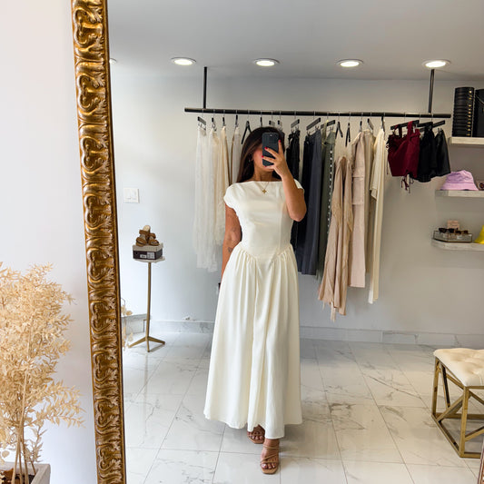 SATIN BOAT DRESS