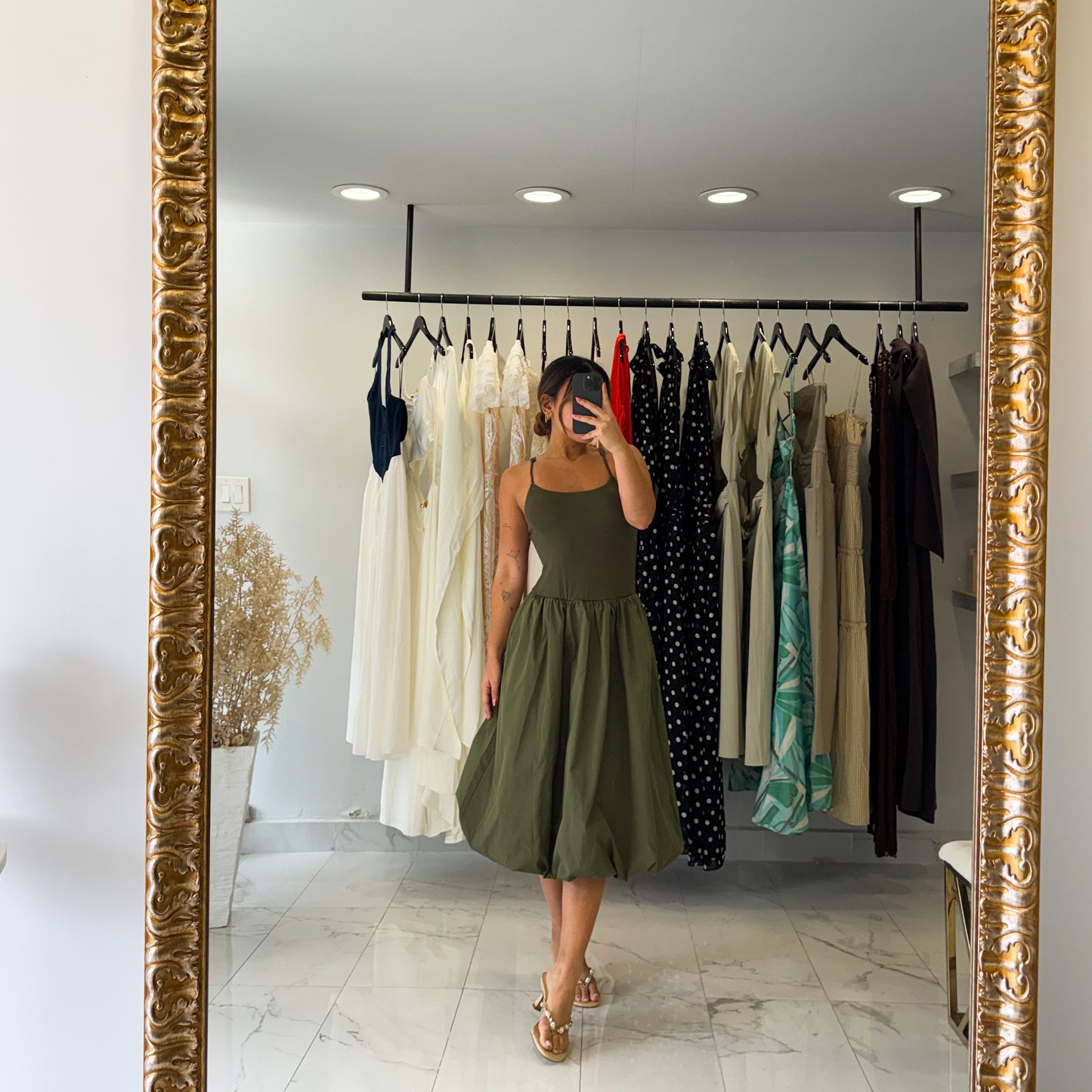 BUBBLE OLIVE DRESS