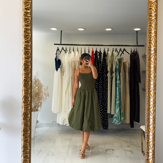 BUBBLE OLIVE DRESS