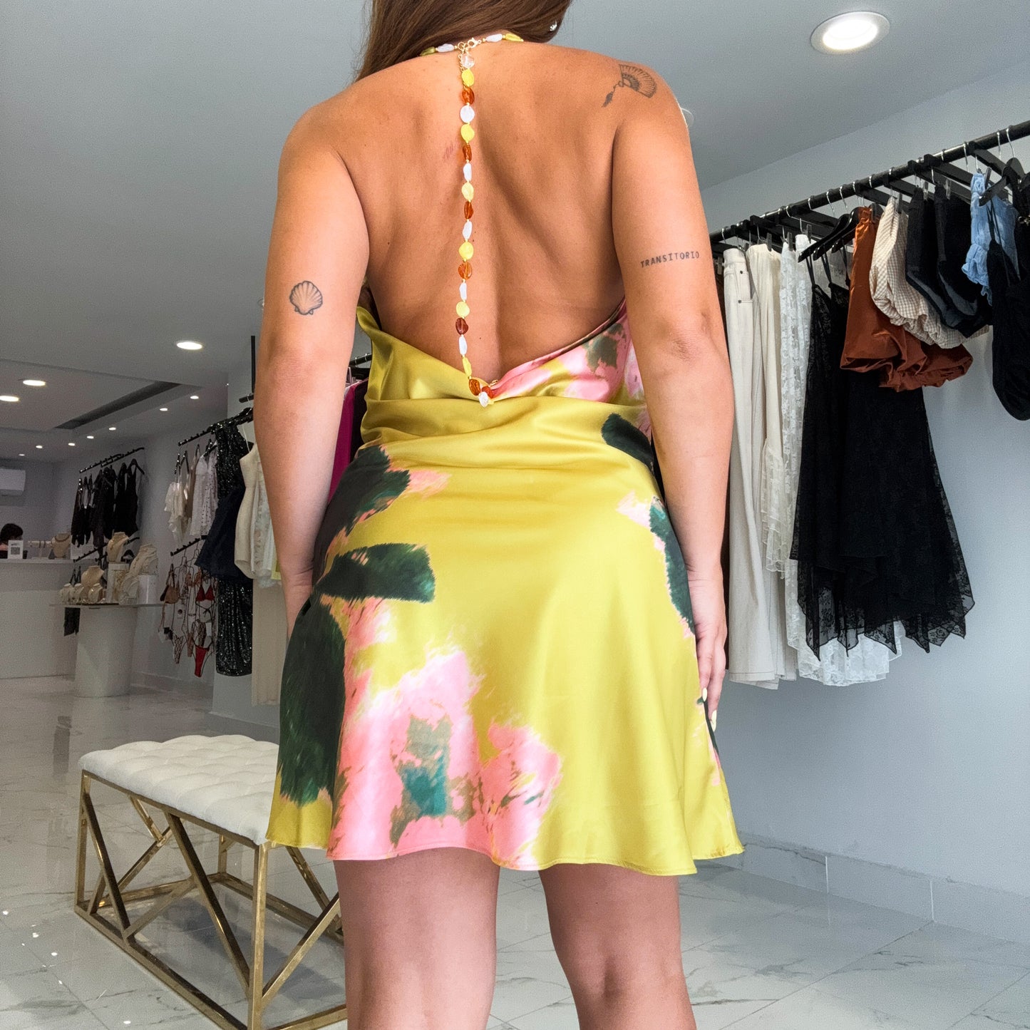 BEADED SILK DRESS