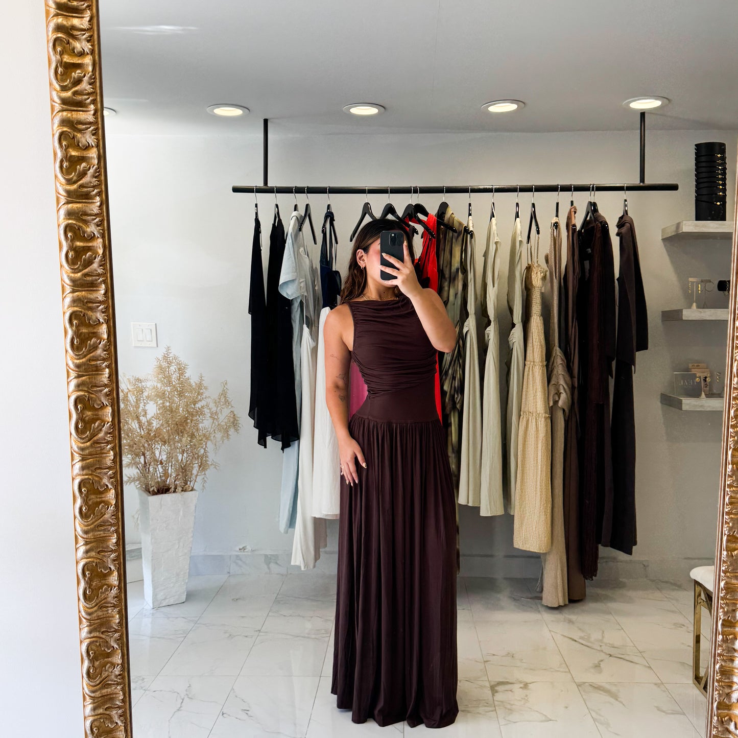 DK BROWN MAXI DRESS