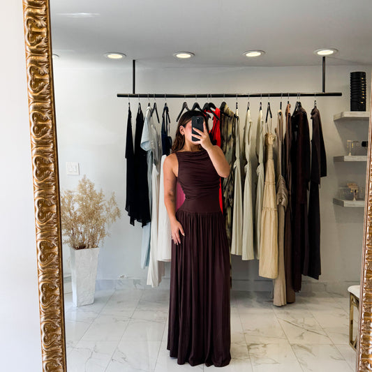 DK BROWN MAXI DRESS