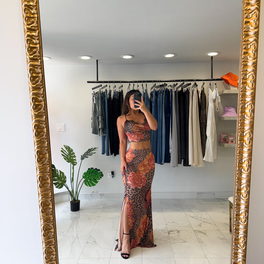 LEOPARD FLORAL SET