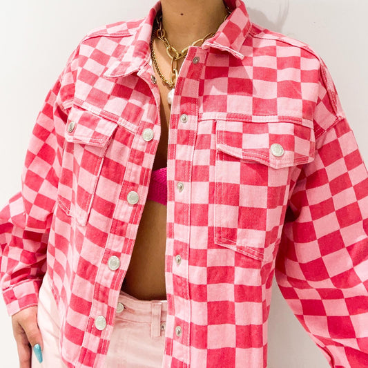 COLORBLOCK CHECKER JACKET